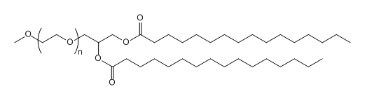 mPEG-DPG， 甲氧基聚乙二醇-双棕榈酸甘油酯 的结构式