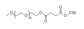 mPEG-NH-SA-OC30；mPEG-NH2+丁二酸酯+C30（醇）直接成酯