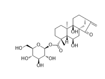 CAS ：81263-98-1  ent-6α,9α-Dihydroxy-15-oxokaur-16-en-19-oic acid β-D-glucopyranosyl ester  