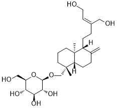 CAS ：1245636-01-4  ent-Labda-8(17),13Z-diene-15,16,19-triol 19-O-glucoside