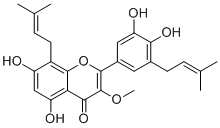 CAS ：1353676-65-9   5,7,3',4'-Tetrahydroxy-3-methoxy-8,5'-diprenylflavone 