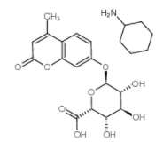 	4-甲基香豆素基-Α-L-吡喃艾杜糖醛酸环己铵盐	 