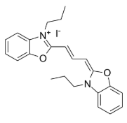 碘化3,3-二丙基氧杂羰花青；(2Z)-3-propyl-2-[(E)-3-(3-propyl-1,3-benzoxazol-3-ium-2-yl)prop-2-enylidene]-1,3-benzoxazole,iodide