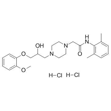 CAS:95635-56-6  Ranolazine 2HCl  N-(2,6-二甲基苯基)-2-(4-(2-羟基-3-(2-甲氧基苯氧基)-丙基)哌嗪-1-基)乙酰胺 二盐酸盐