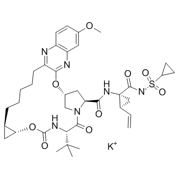 CAS:1206524-86-8	Grazoprevir potassium salt	格佐匹韦钾盐  中试供应 