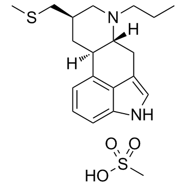 CAS:66104-23-2	Pergolide (mesylate)	     甲磺酸培高利特     药物分子开发