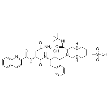 CAS:149845-06-7	Saquinavir (mesylate)	甲磺酸沙奎那韦  药物分子开发  