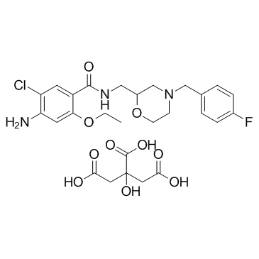 CAS:112885-42-4	Mosapride (citrate)	枸橼酸莫沙必利    新药中间体工艺  