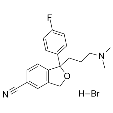 CAS:59729-32-7	Citalopram (hydrobromide)	氢溴酸西酞普兰   药物分子开发