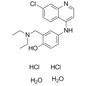 CAS:6398-98-7	Amodiaquine (dihydrochloride dihydrate)	  阿莫地喹盐酸盐   药物分子开发