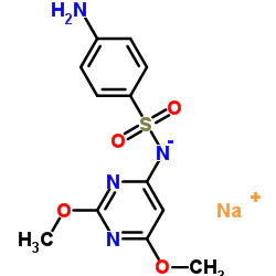 CAS:1037-50-9	  Sulfadimethoxine (sodium)	磺胺间二甲氧嘧啶钠    原料药研发
