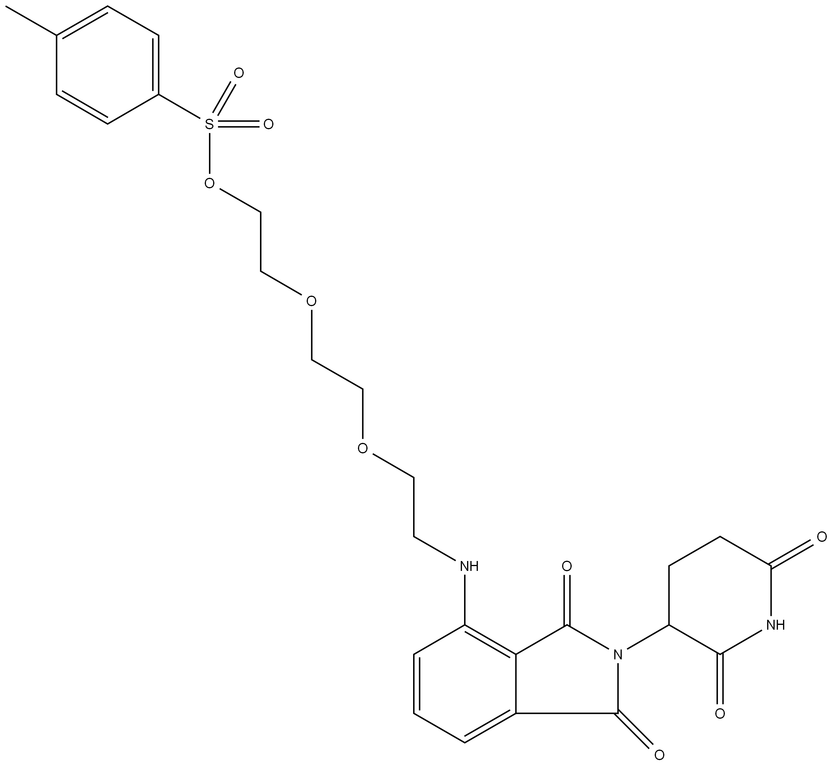 CAS： 2545963-11-7    泊马度胺-氨基-三聚乙二醇-对甲苯磺酰酯      Pomalidomide-NH-PEG3-Tos