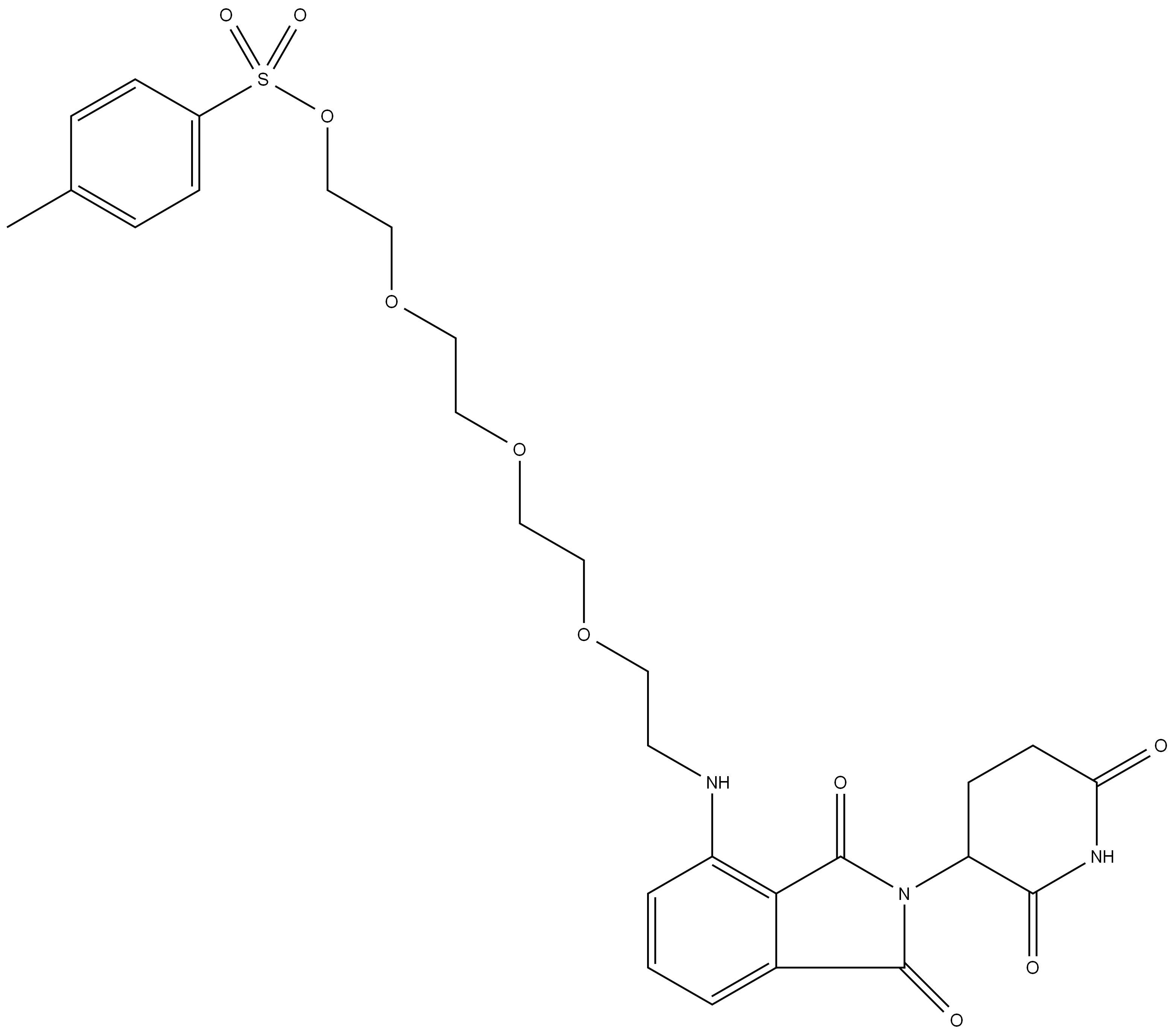 CAS： 2471525-96-7     Pomalidomide-NH-PEG4-Tos   泊马度胺-氨基-四聚乙二醇-对甲苯磺酰酯