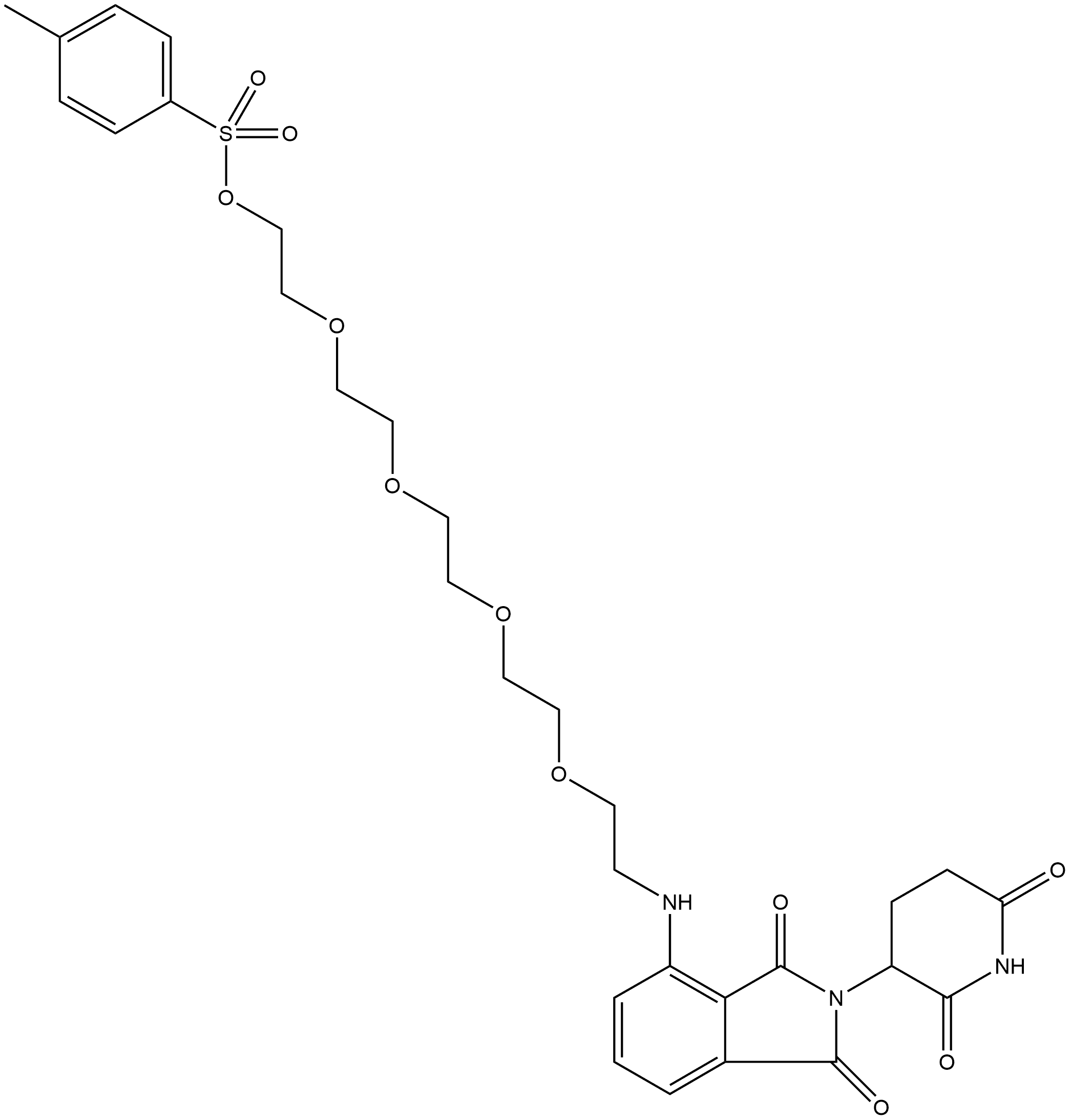 CAS： 2716127-95-4   Pomalidomide-NH-PEG5-Tos   泊马度胺-氨基-五聚乙二醇-对甲苯磺酰酯