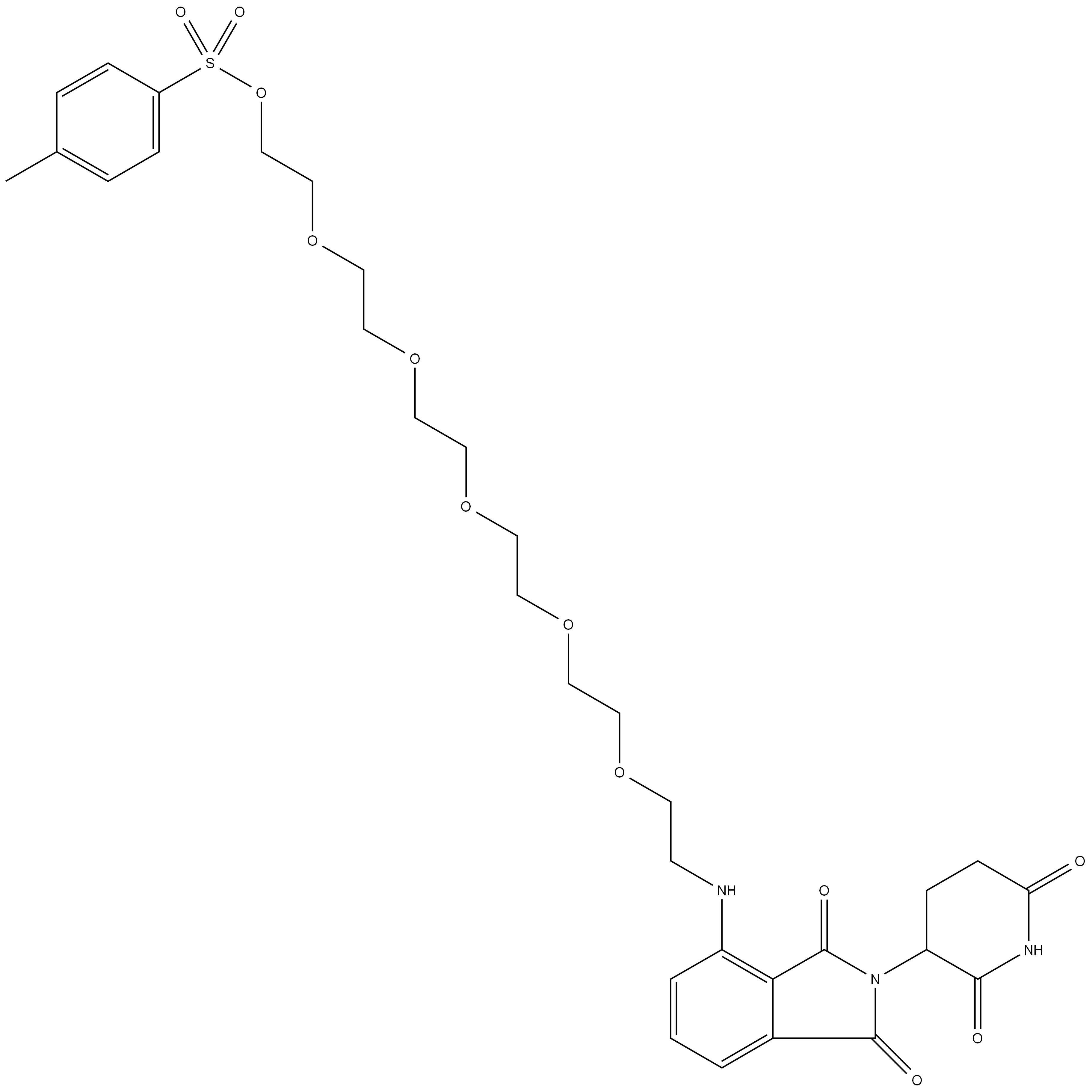 CAS： 2488761-06-2     Pomalidomide-NH-PEG6-Tos     泊马度胺-氨基-六聚乙二醇-对甲苯磺酰酯