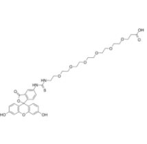 Fluorescein-thiourea-PEG6-acid	 