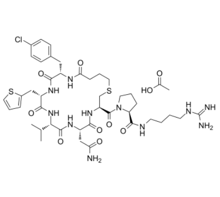 c(Bua-Cpa-Thi-Val-Asn-Cys)-Pro-d-Arg-NEt2 acetate 