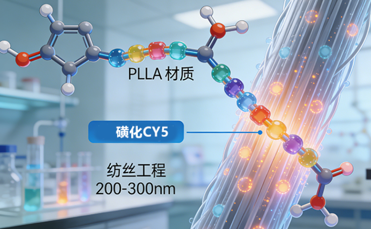 磺化 Cy5-PLLA 近红外荧光静电纺丝纳米纤维膜