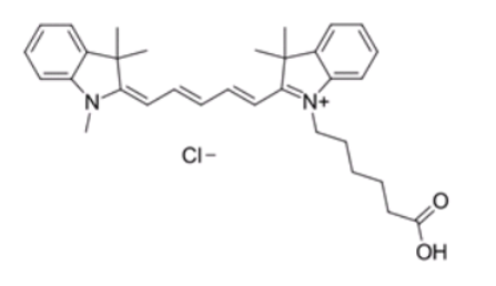 脂溶CY5-COOH Cyanine5 COOH, Cy5羧酸染料,CAS 号:1032678-07-1 (chloride), 195867-59-5 (inner salt), 766503-38-2 (without anion)